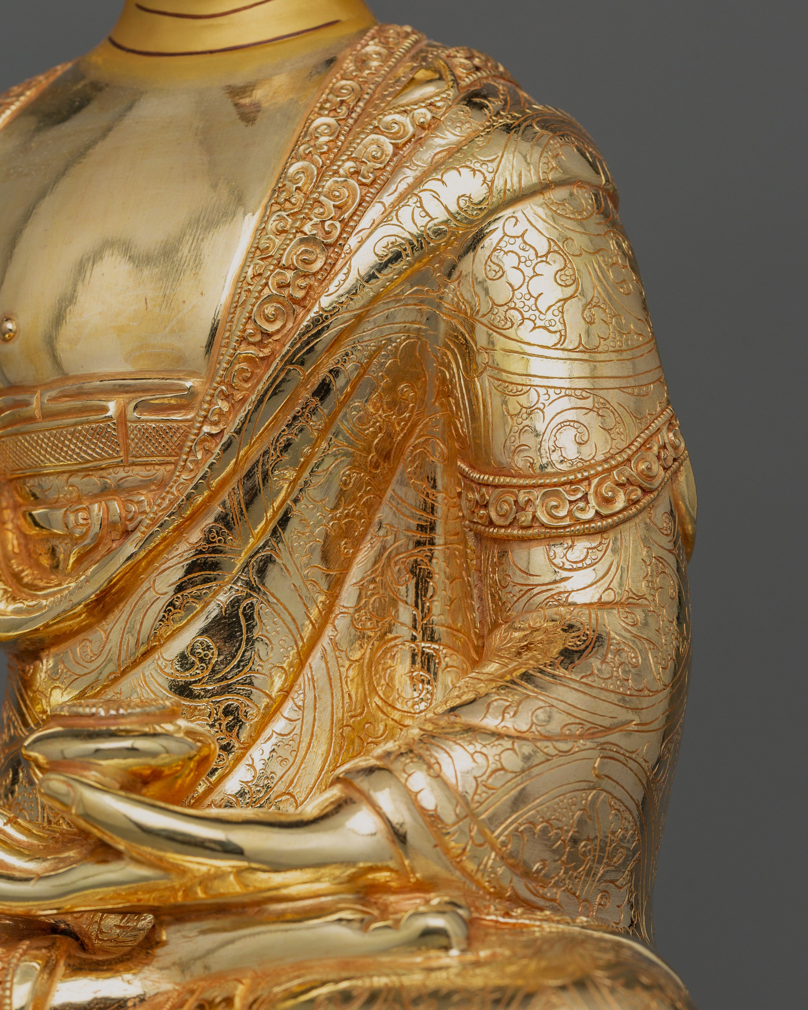 Shakyamuni Buddha, Religious Teacher Statue | 24k Gold Gilded Sculpture