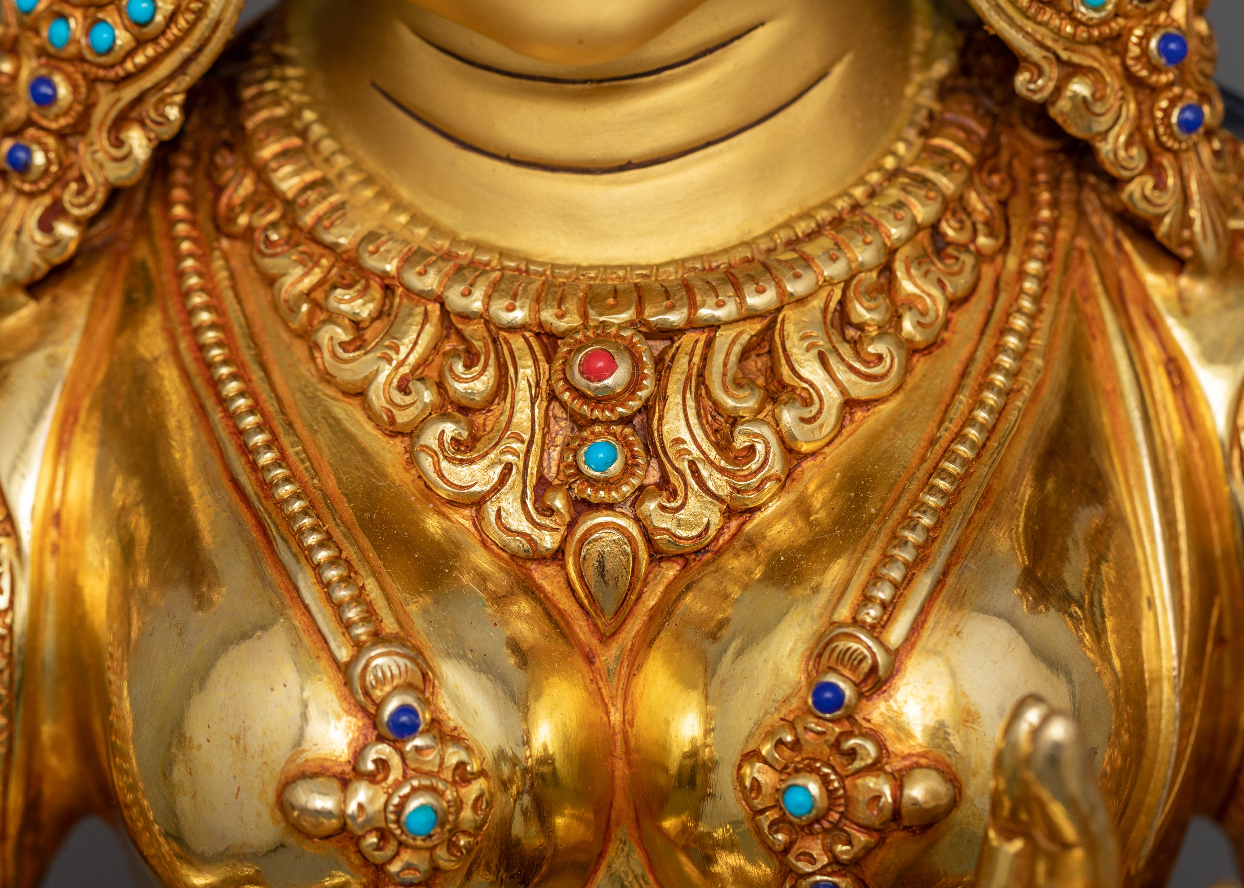 Green Ārya Tārā Statue | 19 Inch Feminine Graceful Sculpture of Female Buddha
