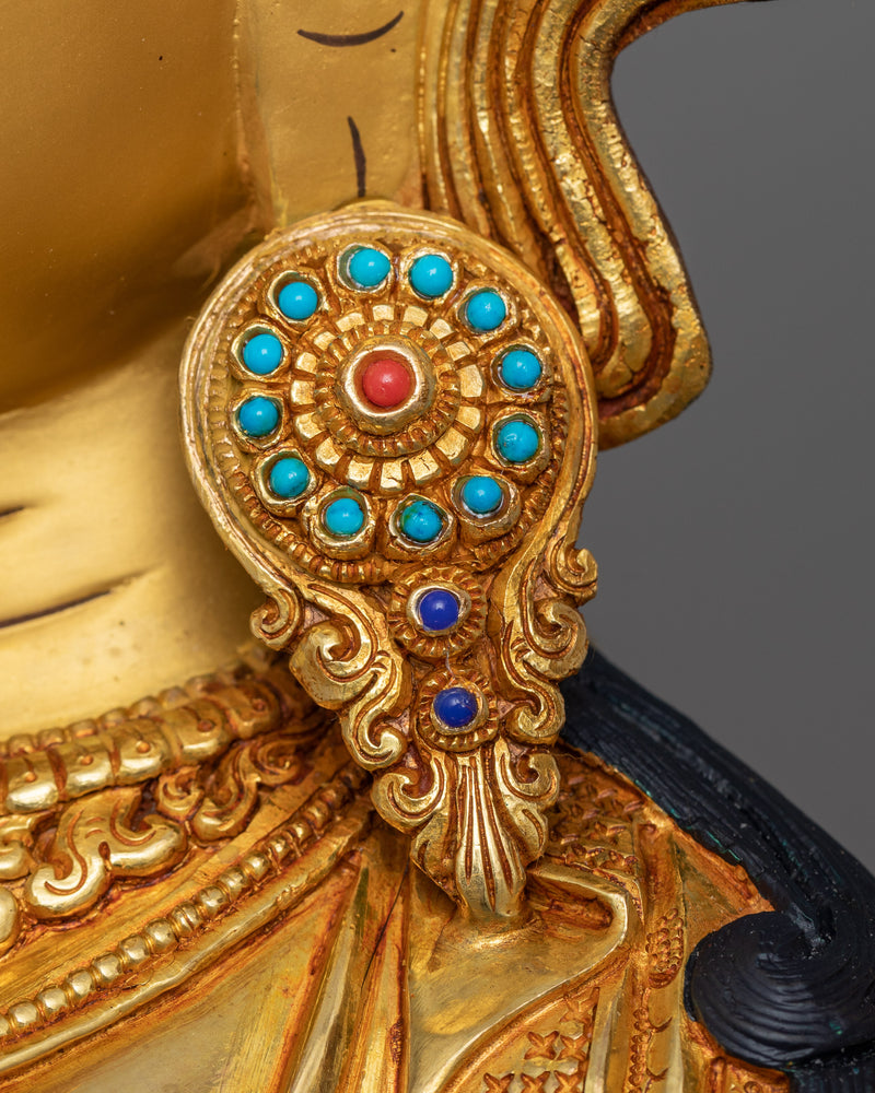 Green Ārya Tārā Statue | 19 Inch Feminine Graceful Sculpture of Female Buddha