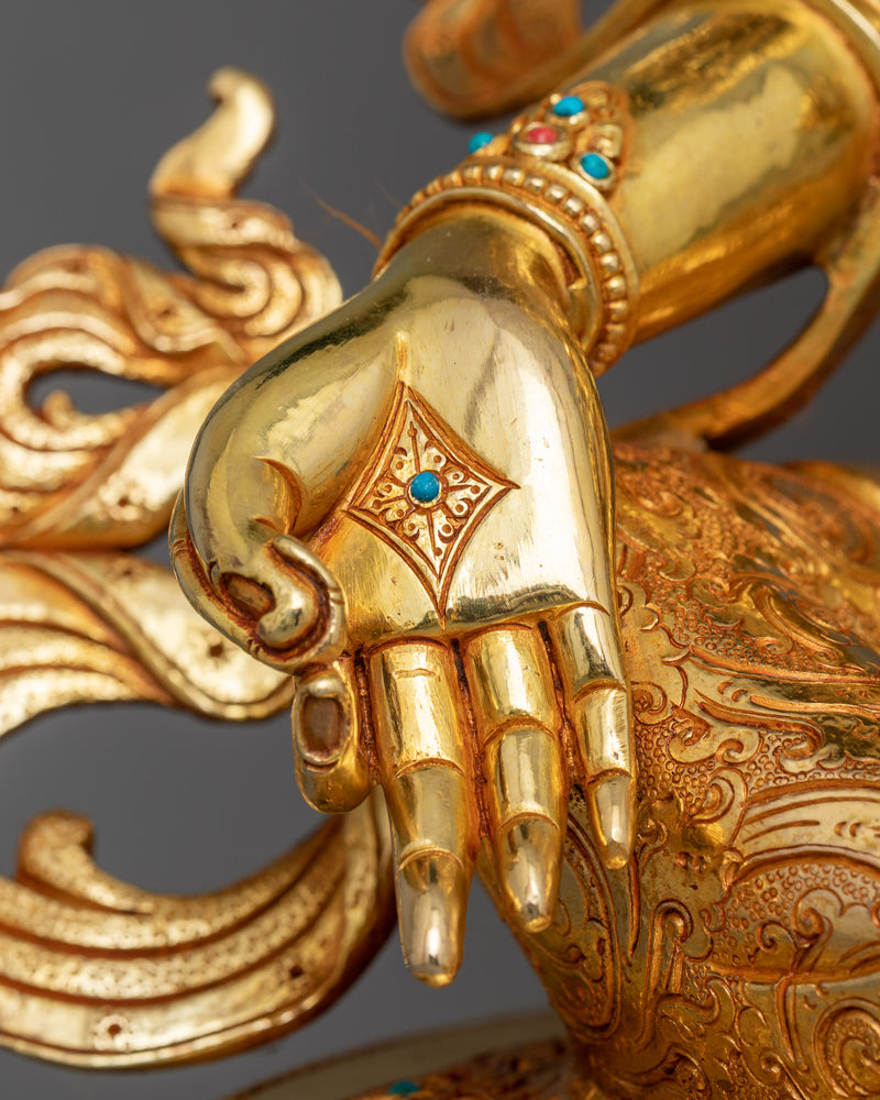 Green Ārya Tārā Statue | 19 Inch Feminine Graceful Sculpture of Female Buddha