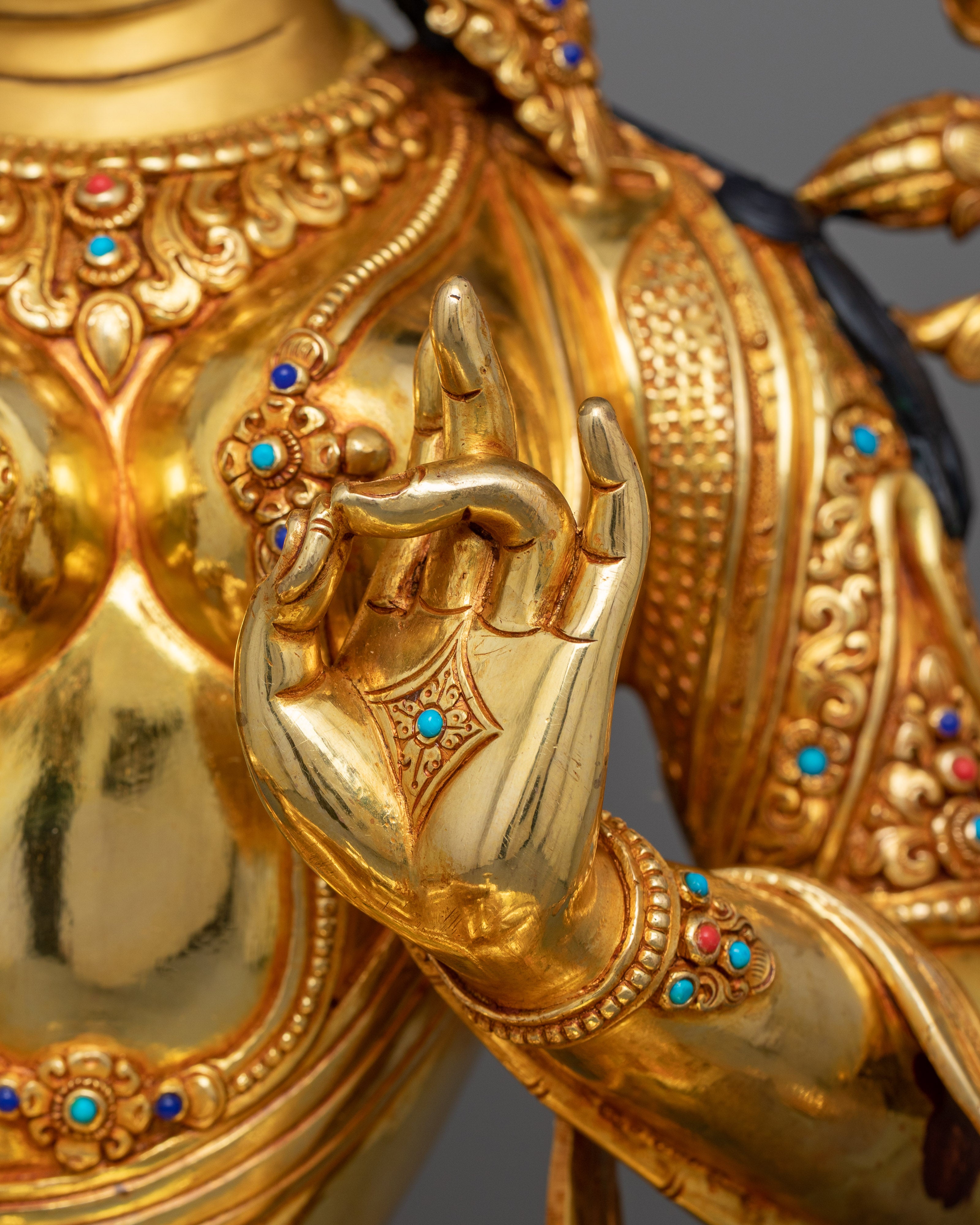 Green Ārya Tārā Statue | 19 Inch Feminine Graceful Sculpture of Female Buddha