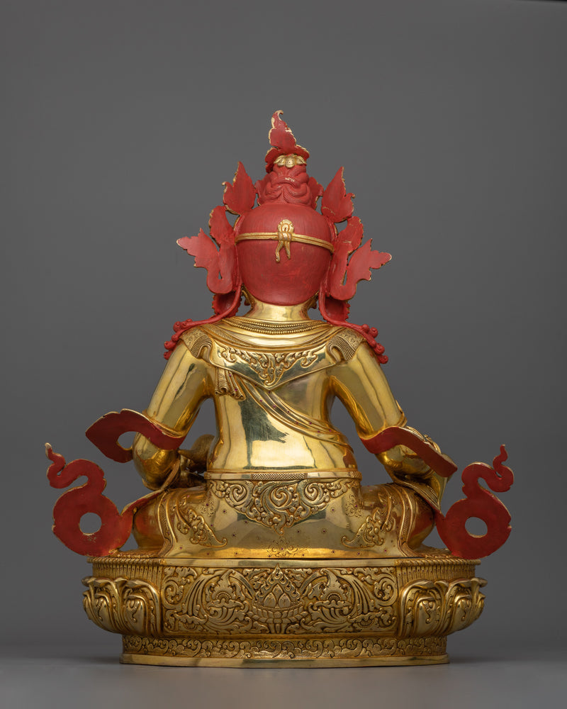 Jambala Wealth Deity Statue Prosperity Rituals | 24k Gold Gilded Sculpture