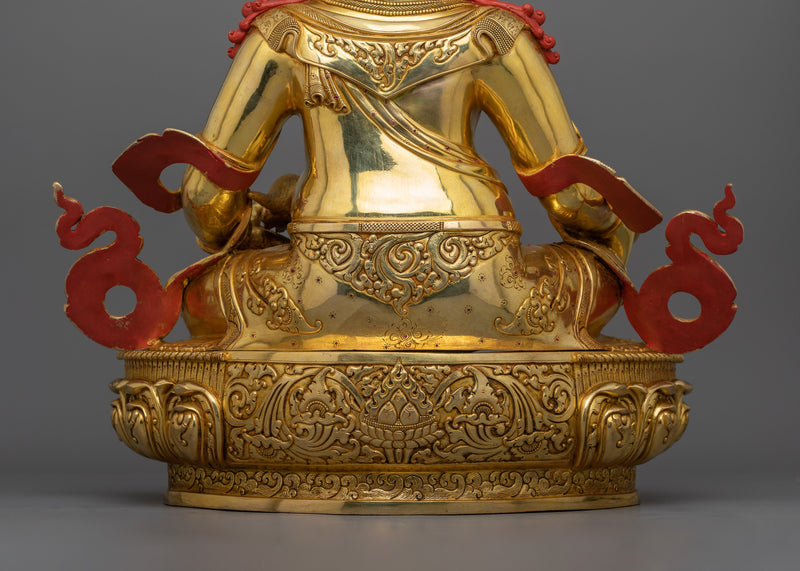 Jambala Wealth Deity Statue Prosperity Rituals | 24k Gold Gilded Sculpture