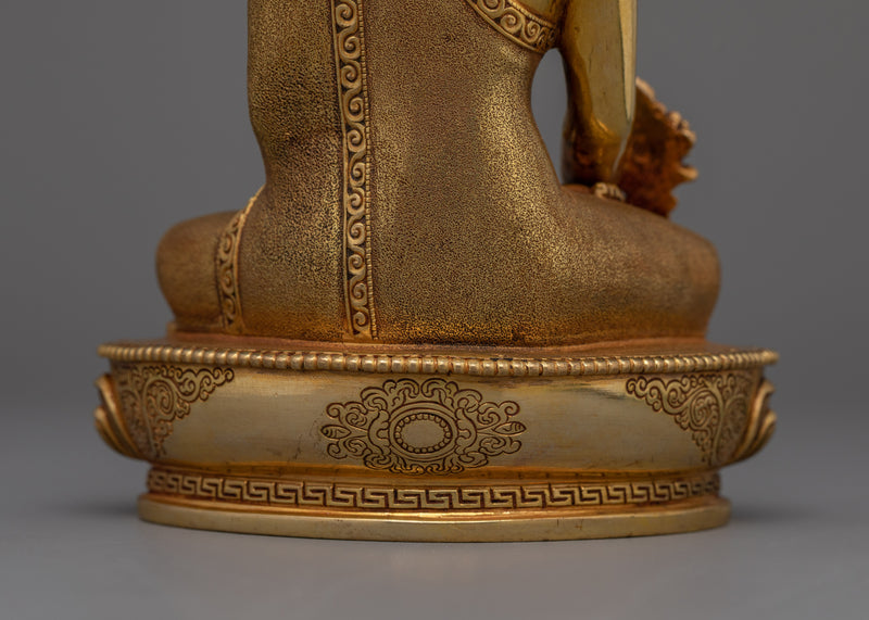 Healing Buddha Bhaisajyaguru Statue | Handcrafted 24K Gold Gilded Statue