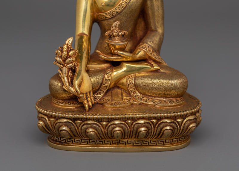 Healing Buddha Bhaisajyaguru Statue | Handcrafted 24K Gold Gilded Statue