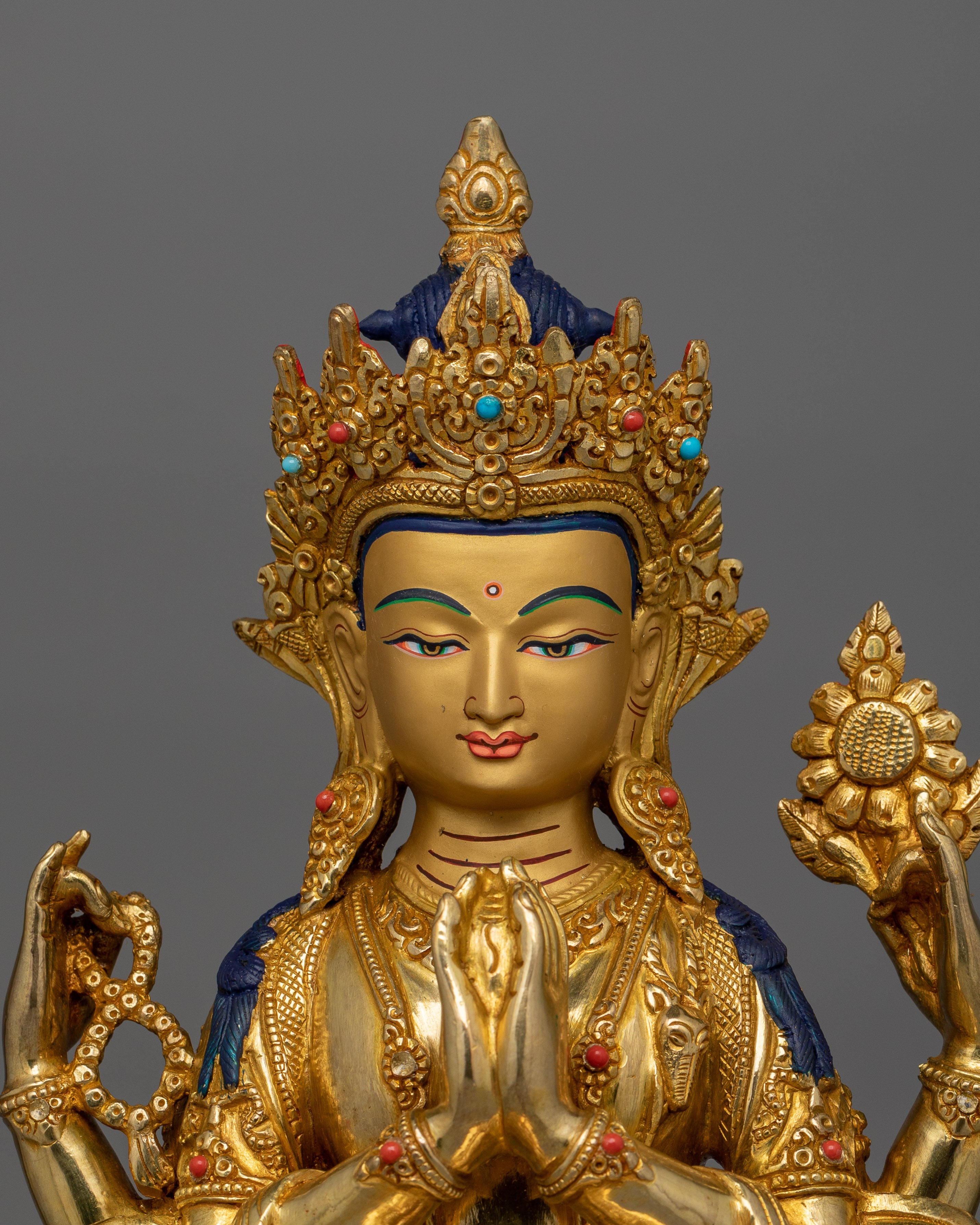 Buddhist Bodhisattva Chenrezig Compassion Deity Statue | Buddhism Dharma Artwork
