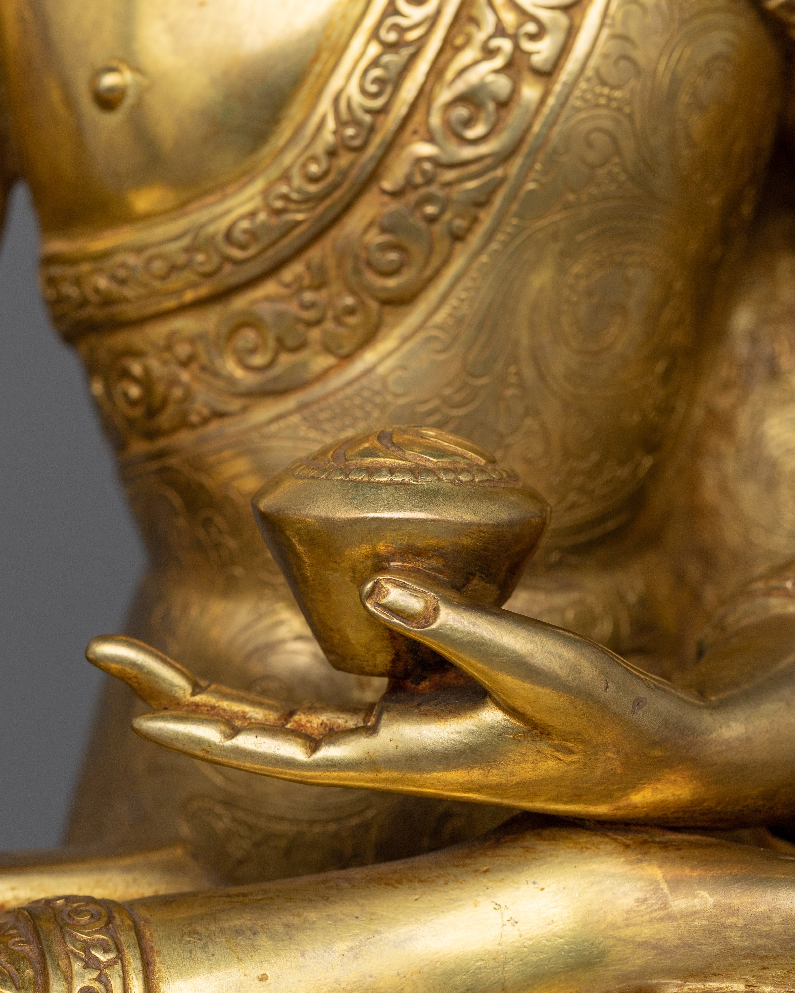 24K Gold-Gilded Enlightened Teacher Buddha | Shakyamuni Buddha Statue