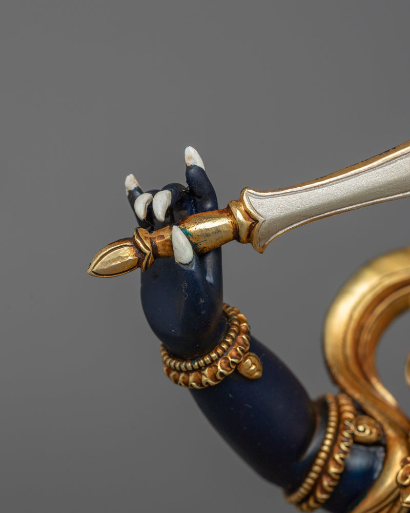 Wrathful Black Manjushri Altar Sculpture | The Fierce Deity of Wisdom