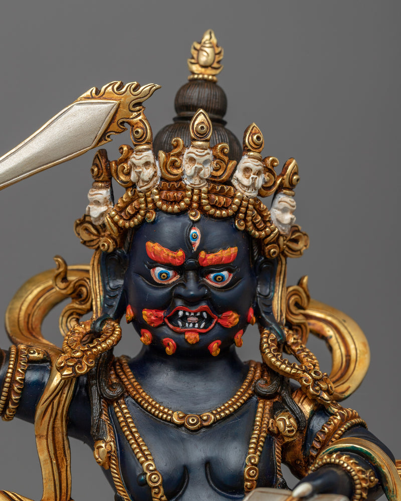 Wrathful Black Manjushri Altar Sculpture | The Fierce Deity of Wisdom