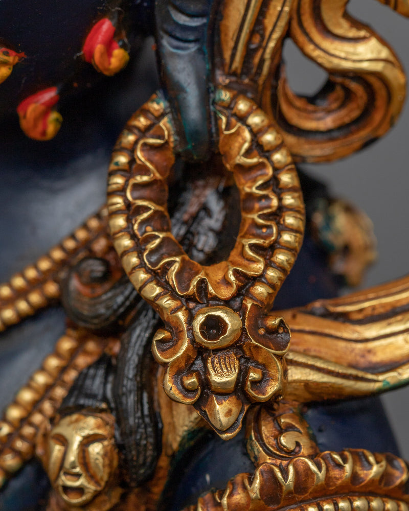 Wrathful Black Manjushri Altar Sculpture | The Fierce Deity of Wisdom