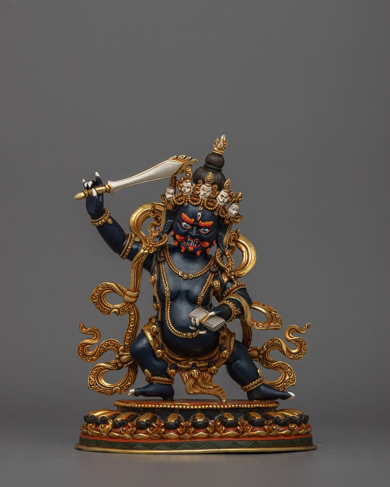 Wrathful Black Manjushri Altar Sculpture | The Fierce Deity of Wisdom