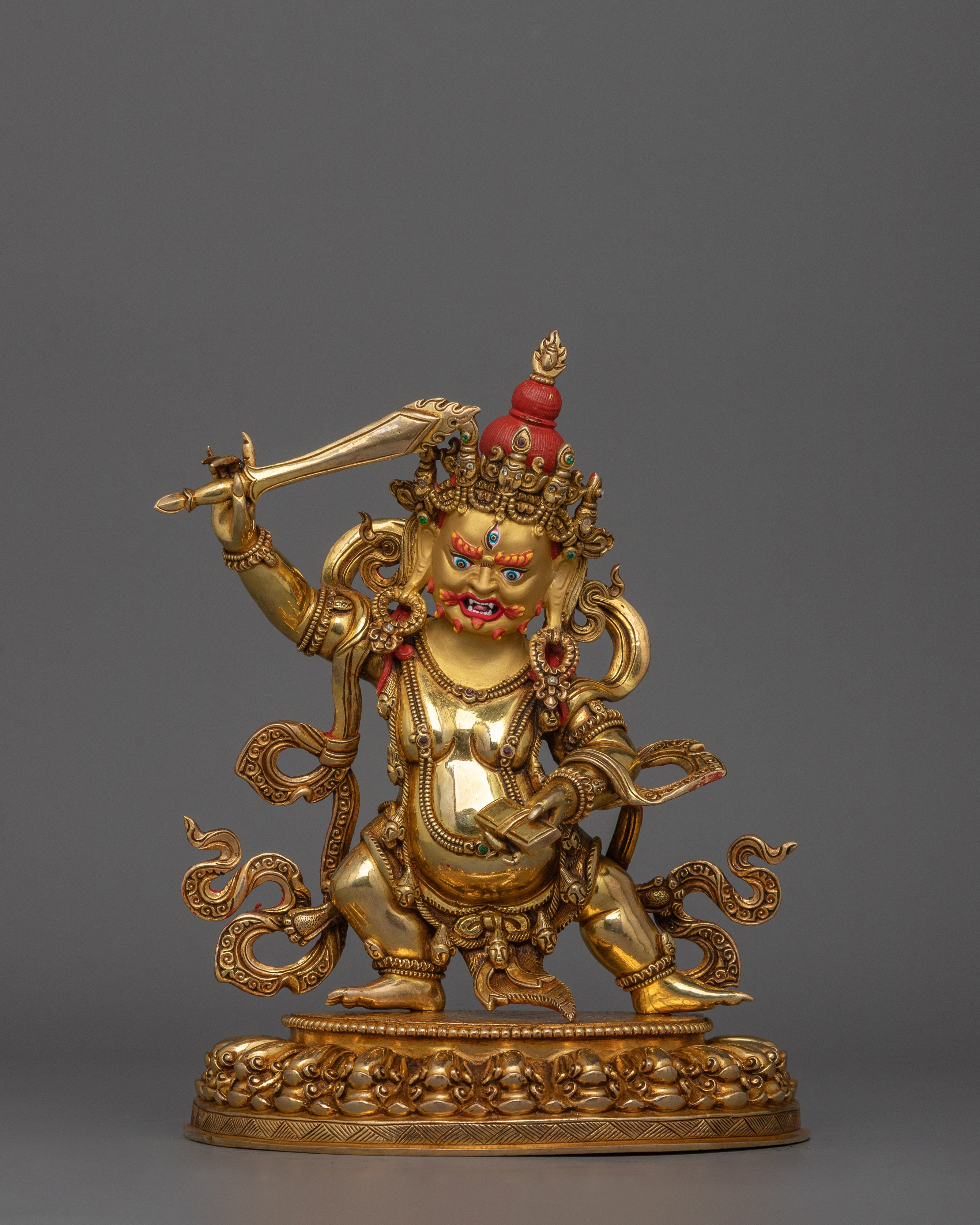 Fierce Protector Black Manjushri Sculpture  | Representation of Wrathful Enlightenment