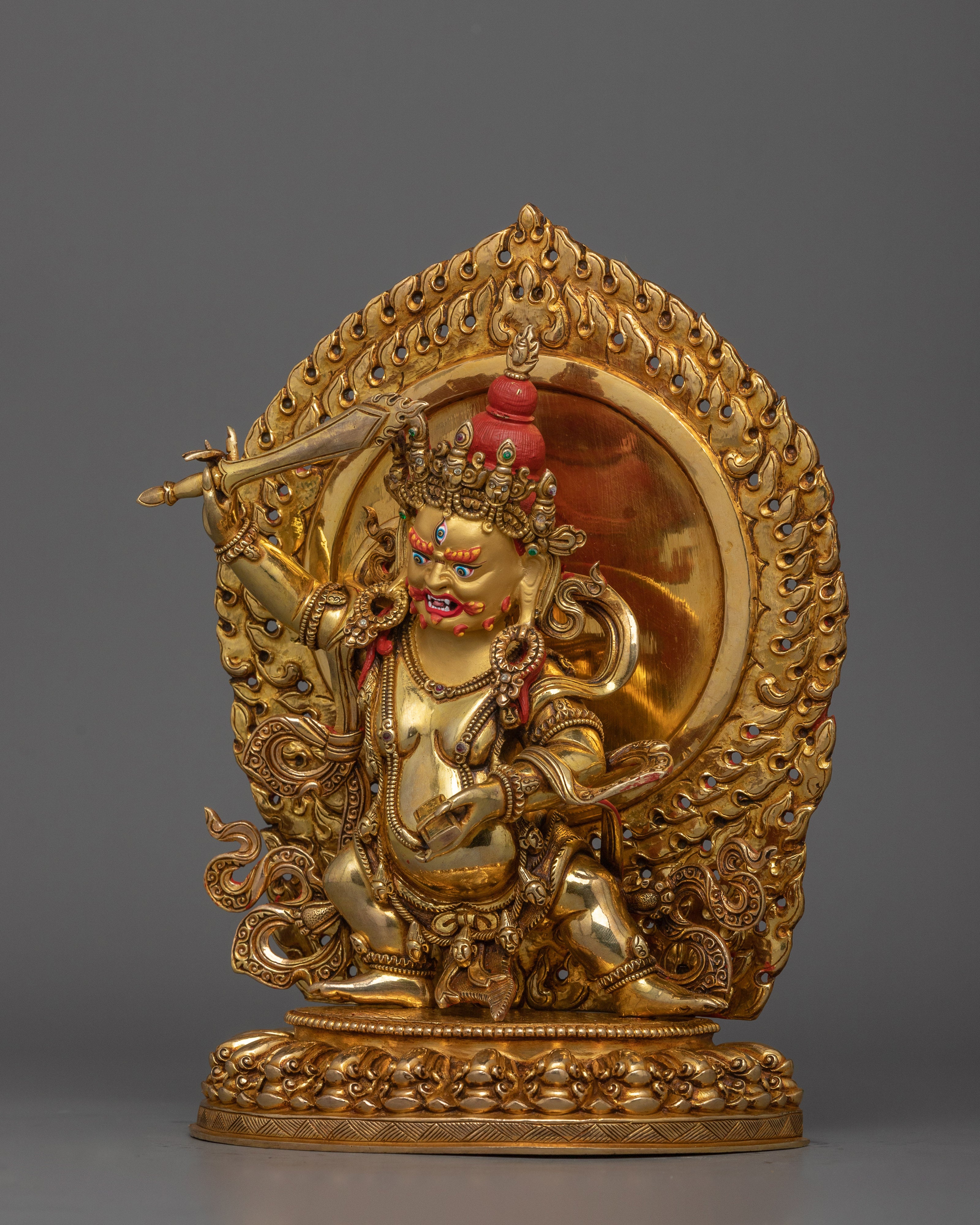 Fierce Protector Black Manjushri Sculpture  | Representation of Wrathful Enlightenment