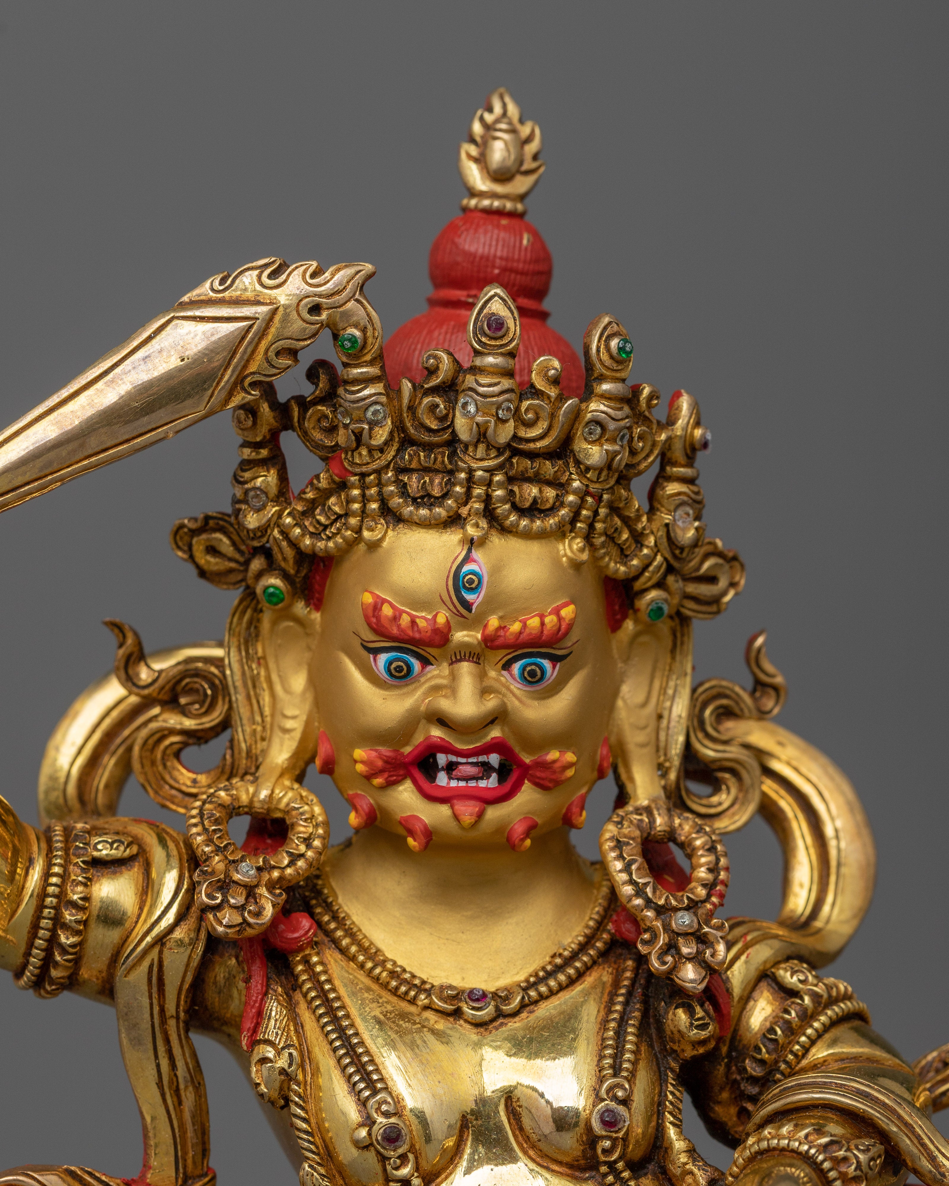 Fierce Protector Black Manjushri Sculpture  | Representation of Wrathful Enlightenment