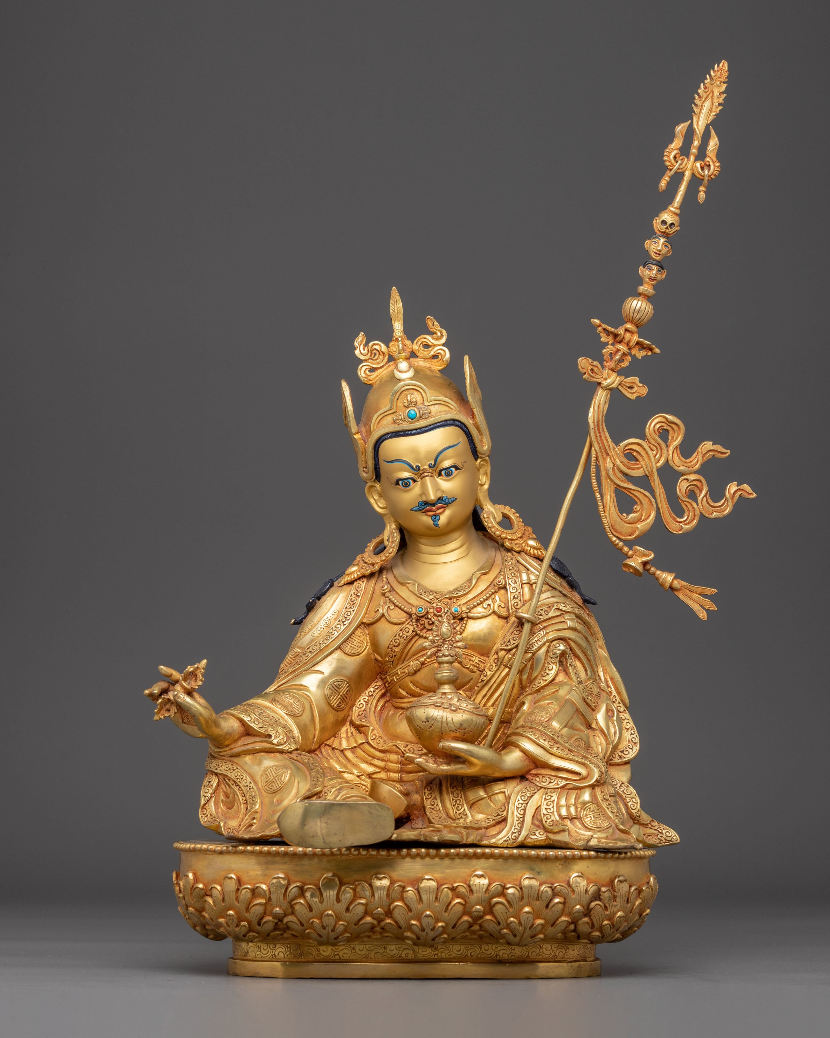Handcrafted Spiritual Statue of Guru Rinpoche | Lotus-Born Master