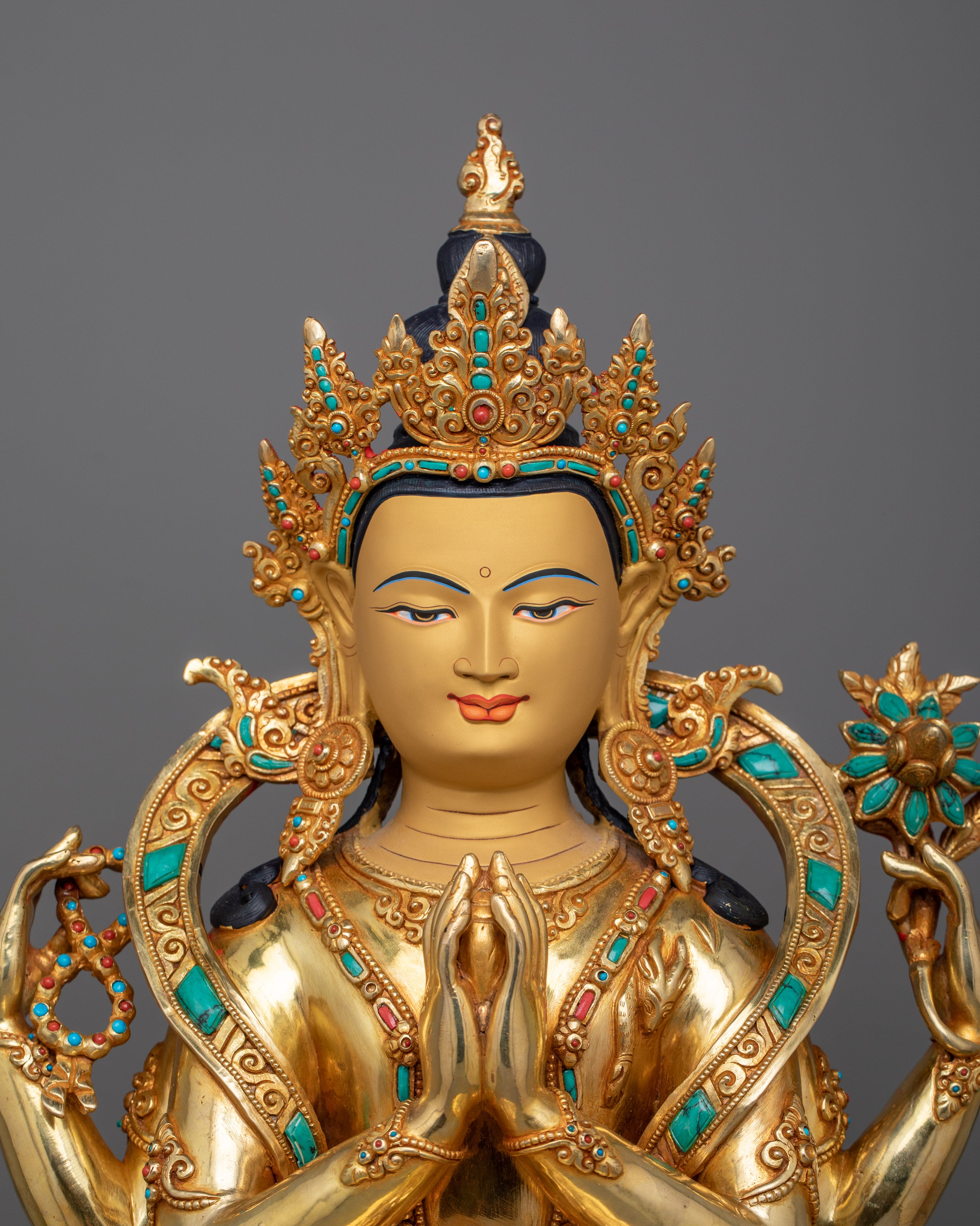 Bodhisattva of Compassion Chenrezig Sculpture | Himalayan Sacred Artwork