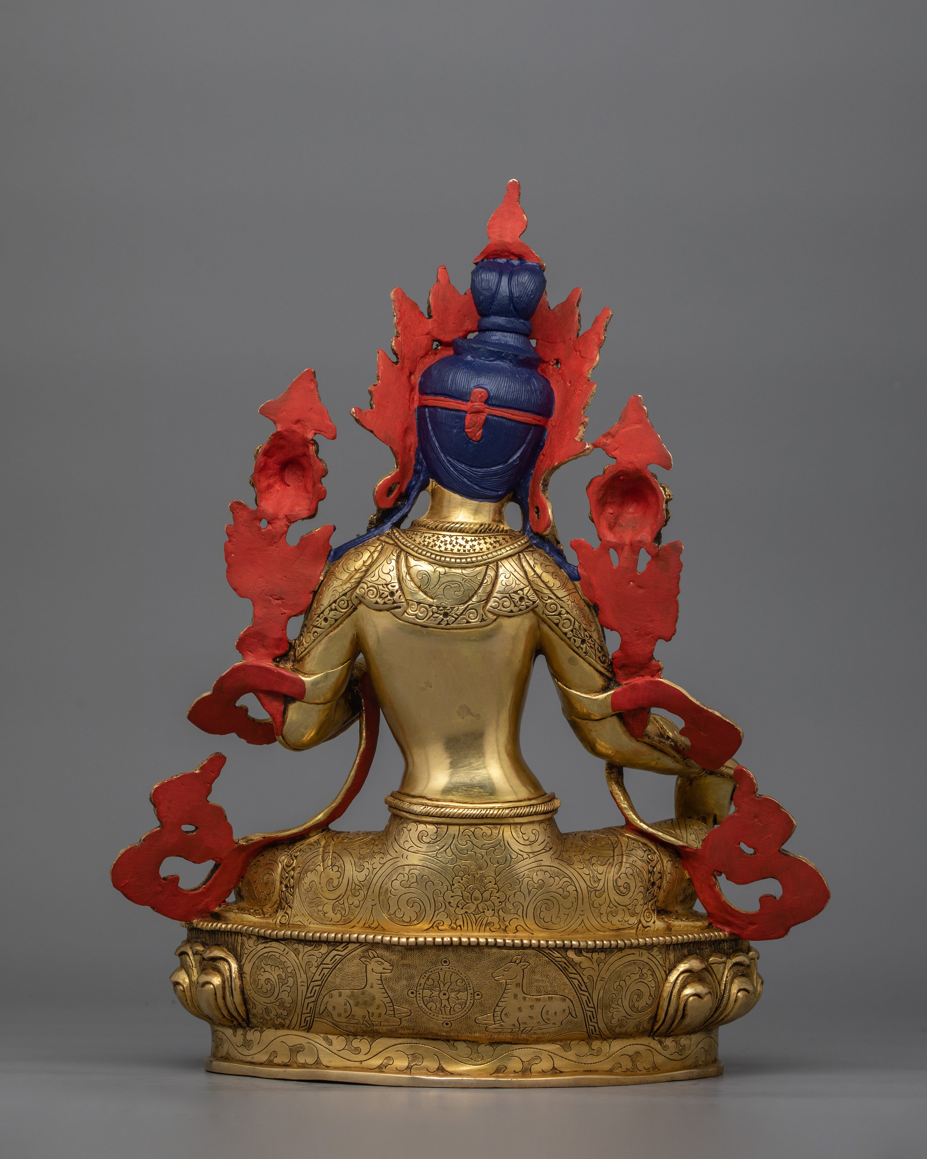 Tibetan "Sgrol-ljang" Green Tara Figurine | Sculpture for Protection and Spiritual Enlightenment