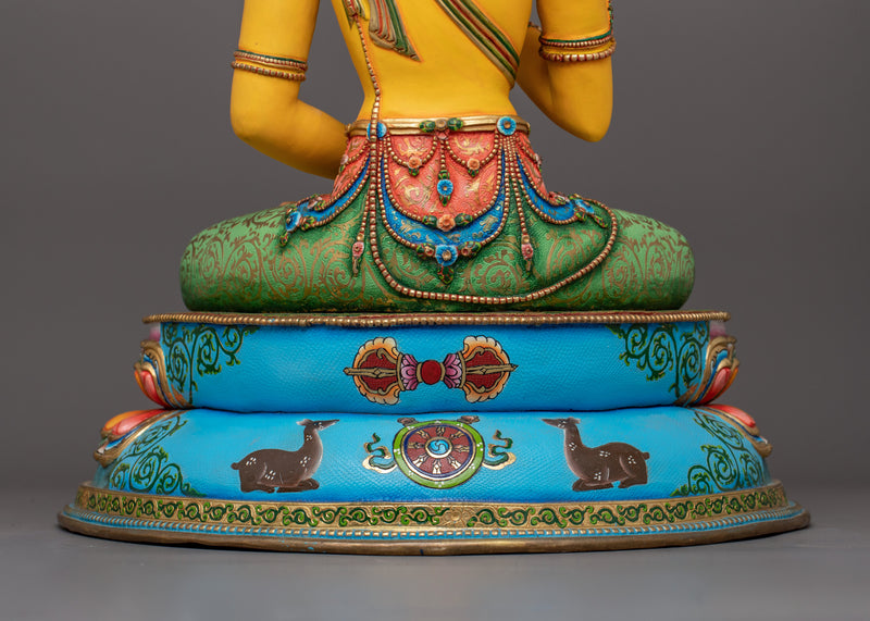 Amoghasiddhi Buddha Statue | 24K Gold Painted on Face | Sacred Copper Sculpture