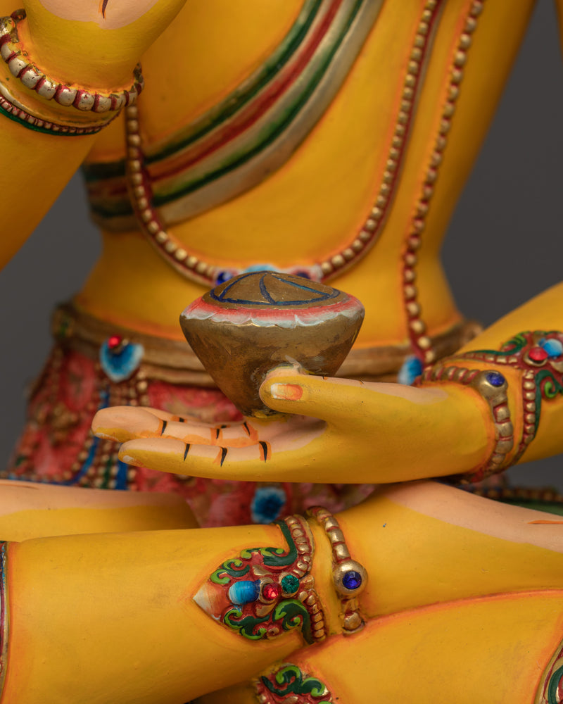Amoghasiddhi Buddha Statue | 24K Gold Painted on Face | Sacred Copper Sculpture