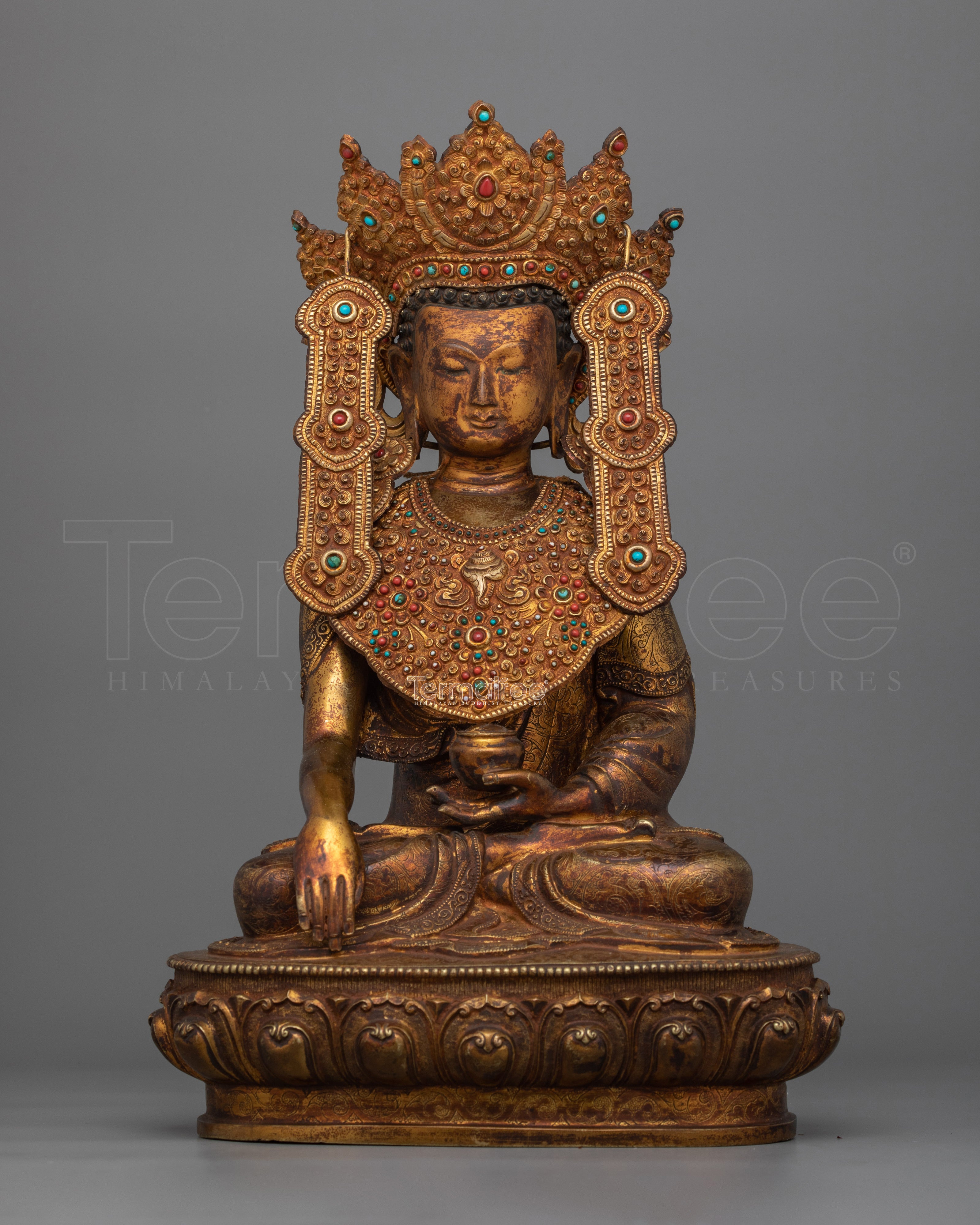 Antique Crown Shakyamuni Buddha Figurine | The Historical Buddha Shakyamuni Buddha