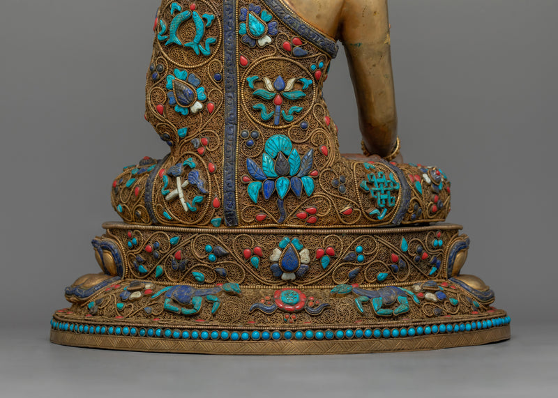 Crowned Enlightened Shakyamuni Buddha Statue | Enlightenment & Meditation Artwork