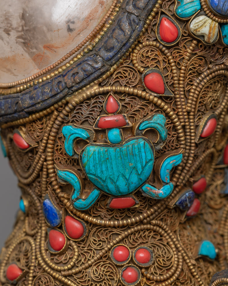 Crowned Enlightened Shakyamuni Buddha Statue | Enlightenment & Meditation Artwork