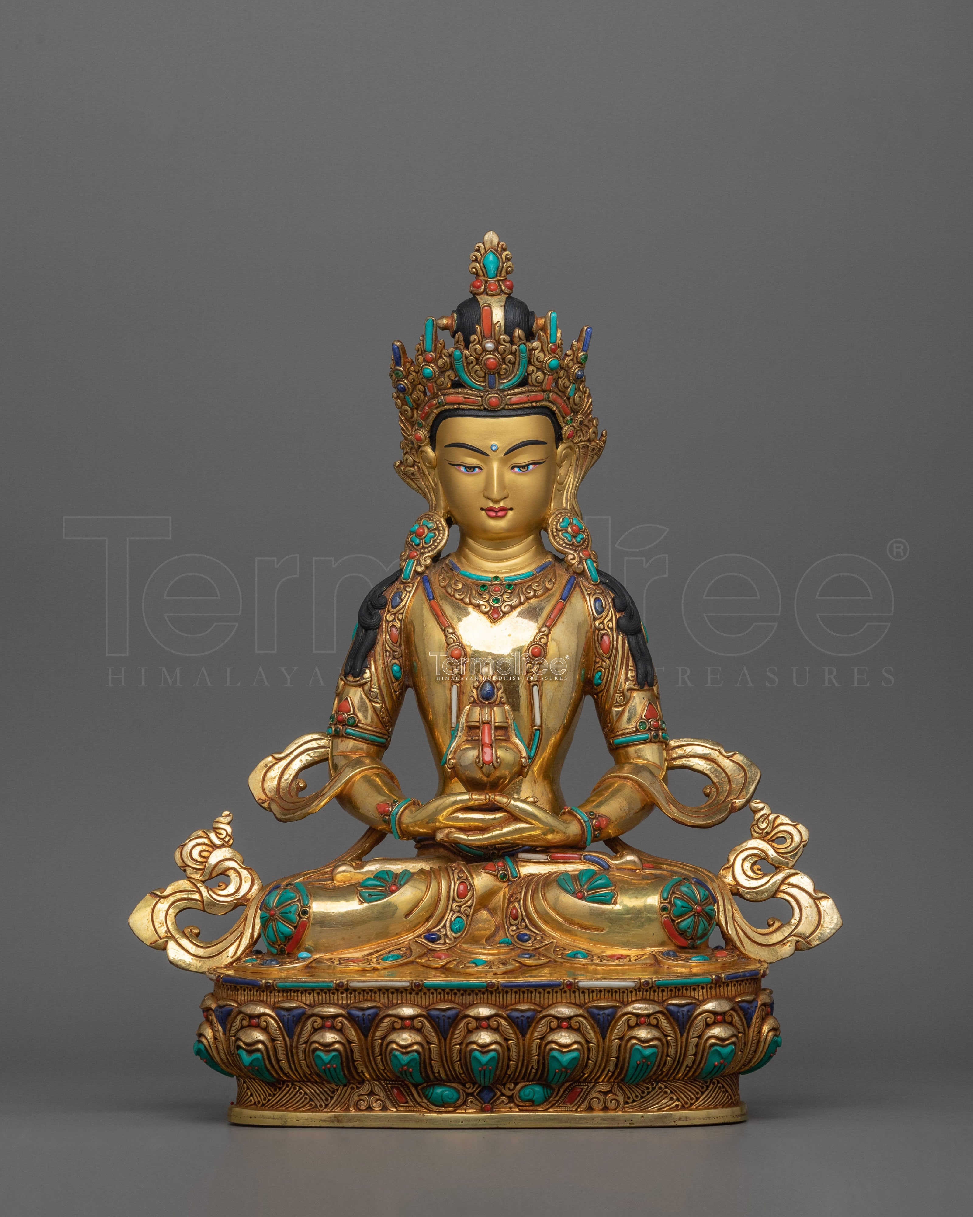Amitayus with Longevity Vase Statue | The Buddha of Infinite Life Figurine
