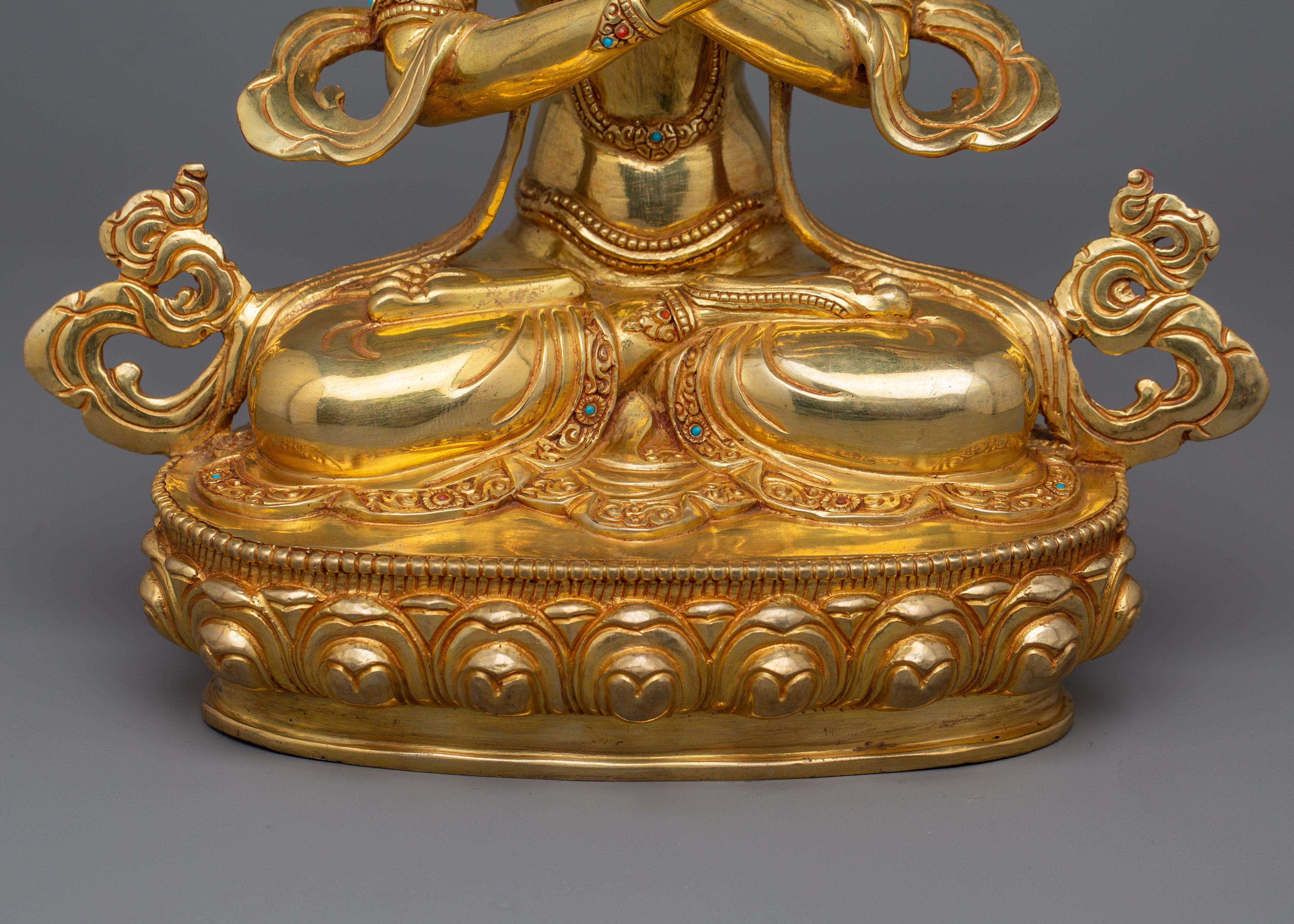 Buddhist Tibetan Dorje Chang Figurine | Traditional 24K Gold Gilded Va
