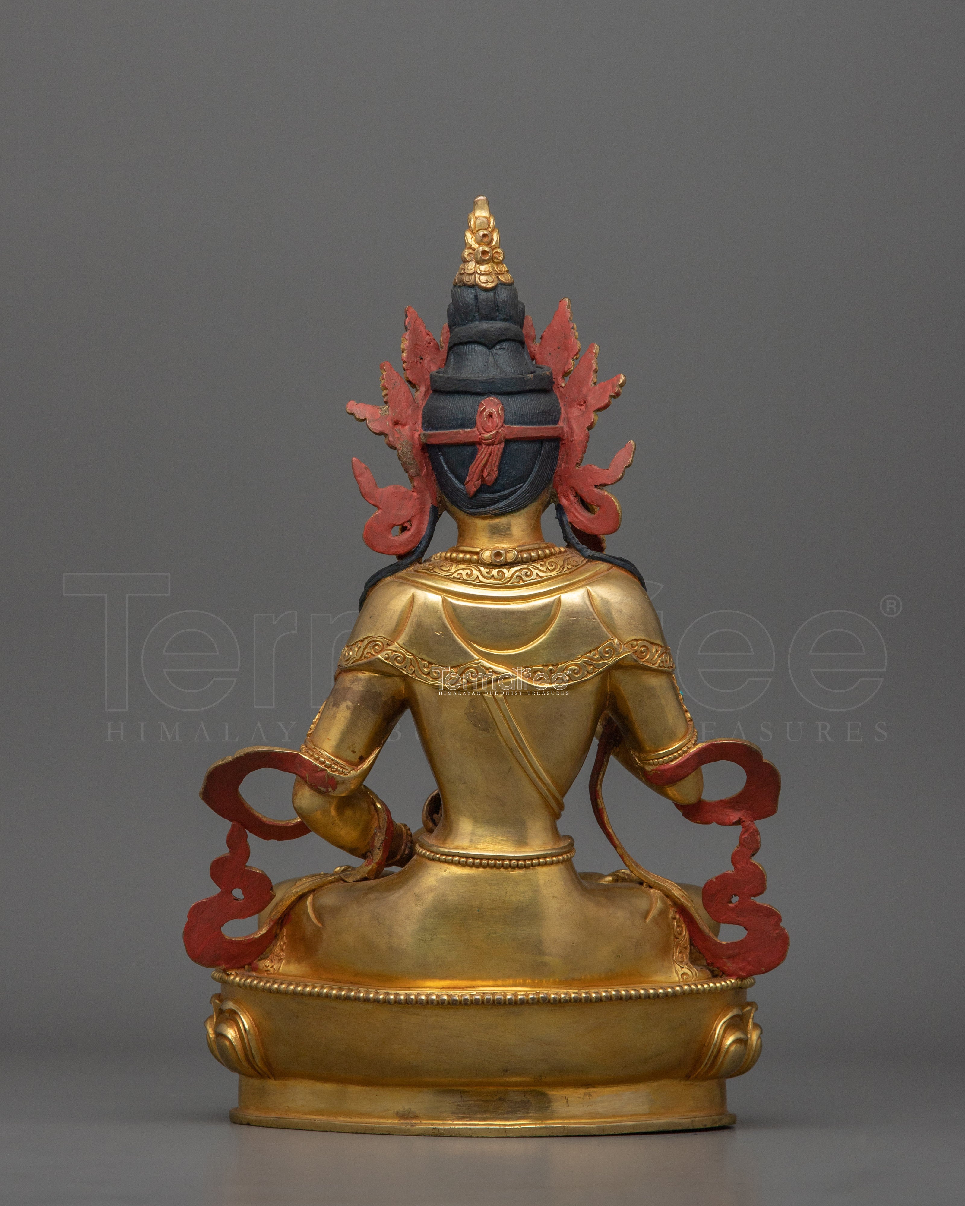 24K Gold Gilded Sacred Sculpture of Vajrasattva | Inner Peace and Transformation
