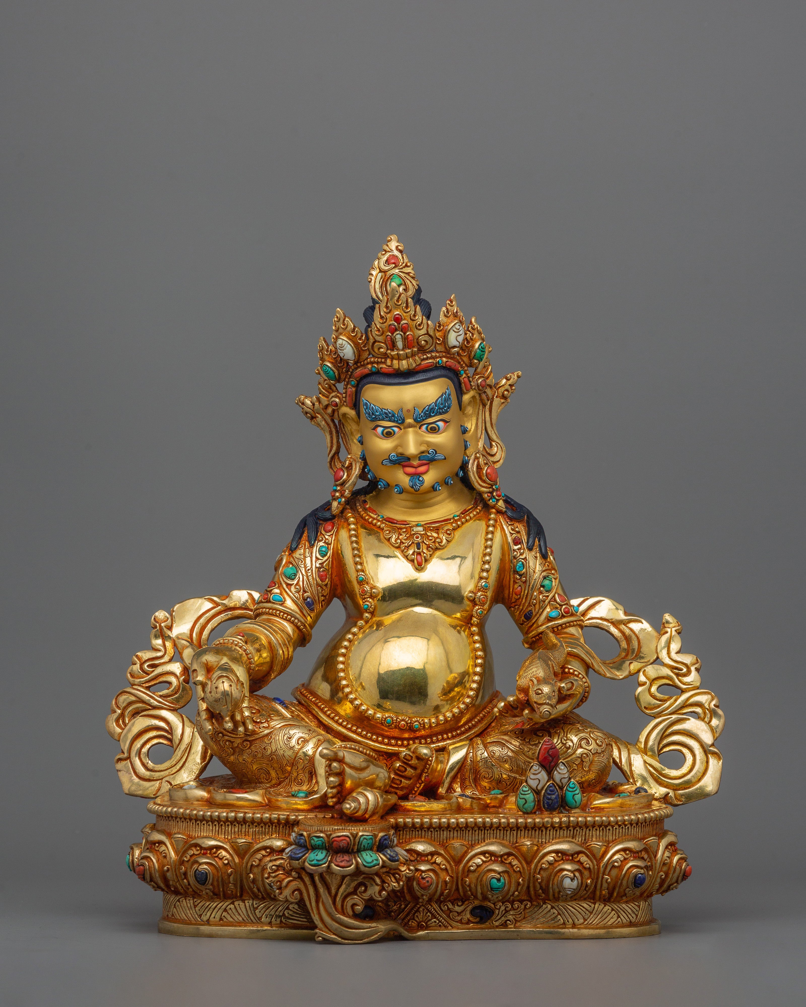 Handmade Dzambhala Sculpture | Enlightened Wealth Deity