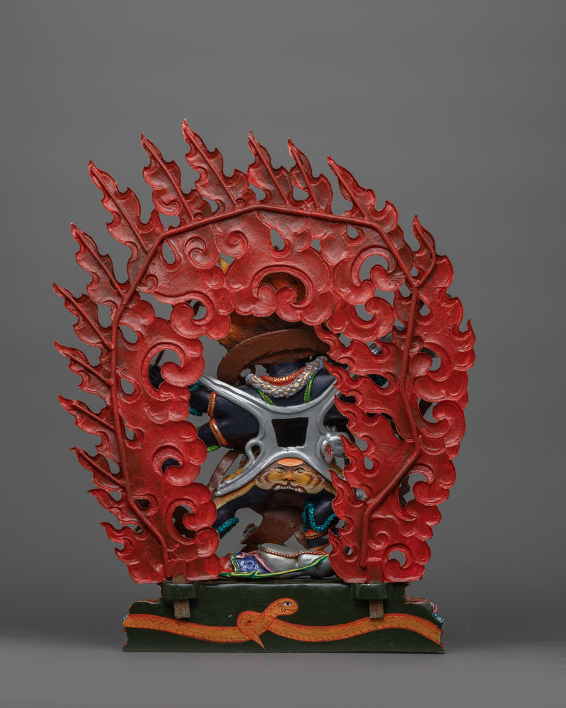 Fierce Deity Six Armed Mahakala Statue | Wrathful Protector Deity