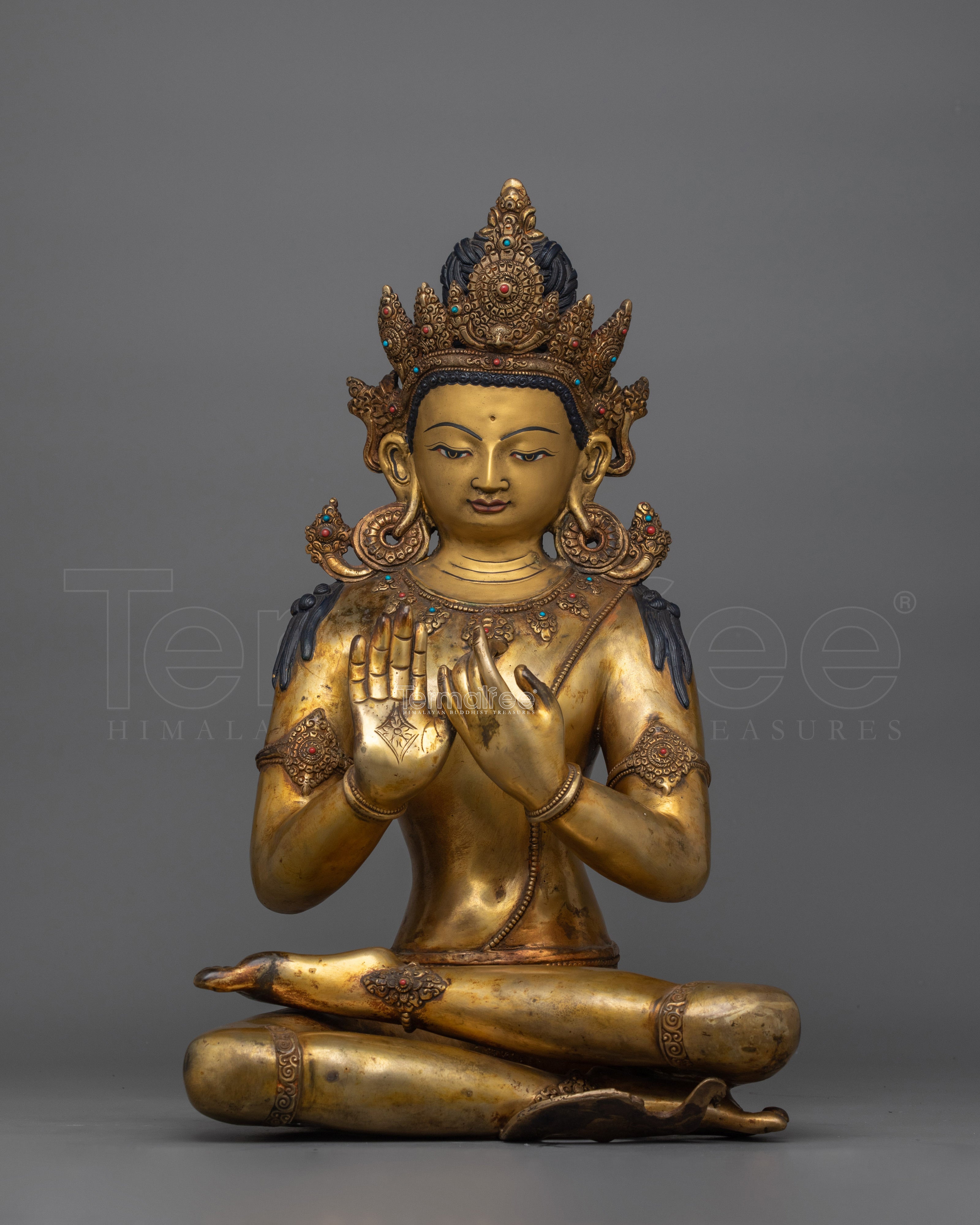 Magnificent 24K Gold Gilded Vairocana Statue | A Symbol of Universal Wisdom
