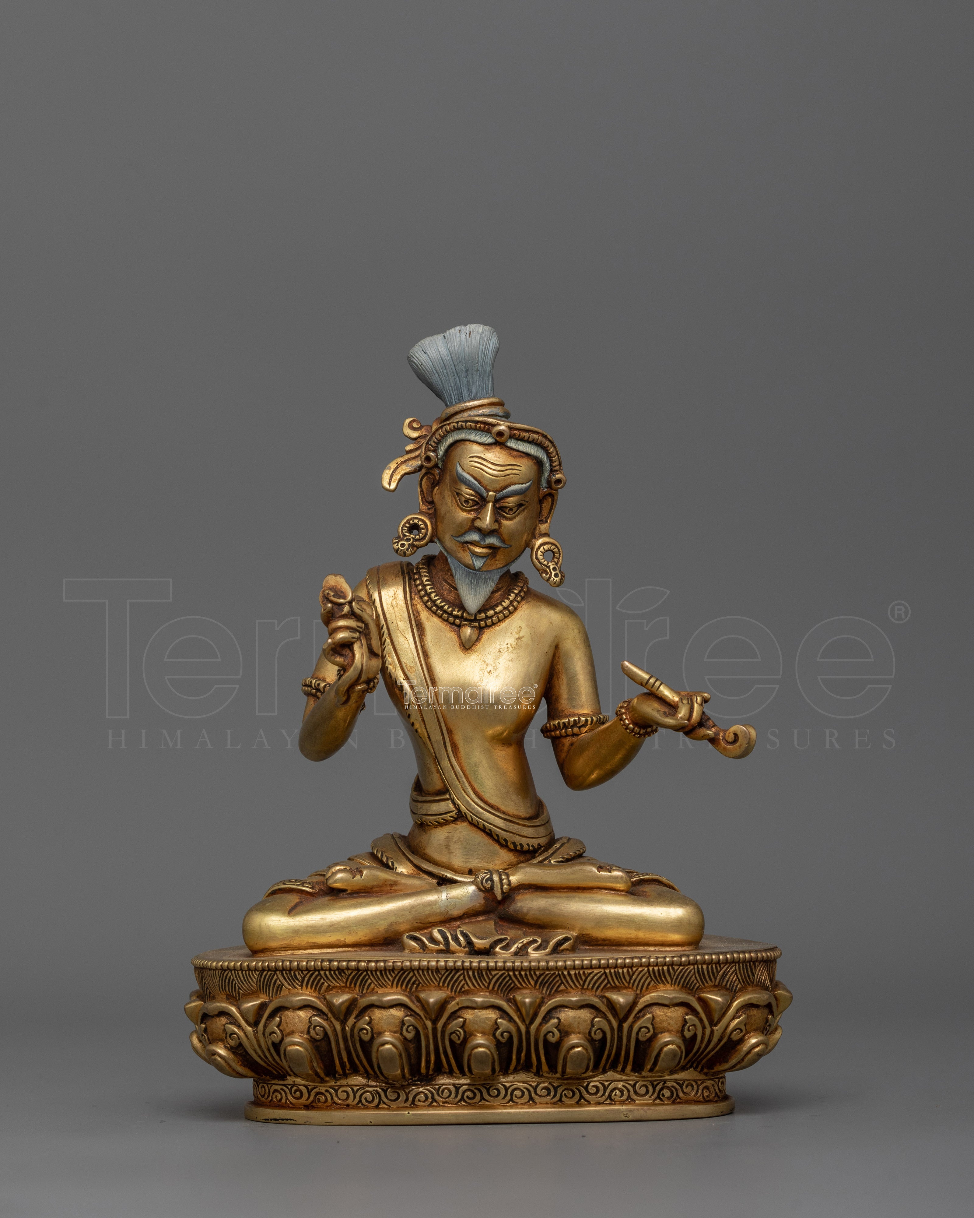 Handcrafted Padampa Sangye Statue in 24K Gold | A Spiritual Guide to Liberation