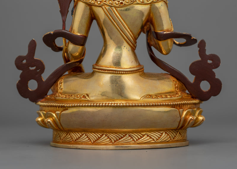 24k Gold Gilded Brahmin Maiden Kshitigarbha Statue | The Bodhisattva of Compassion
