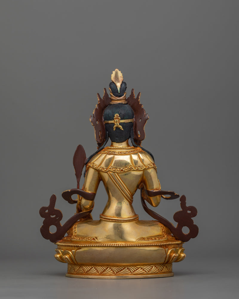 24k Gold Gilded Brahmin Maiden Kshitigarbha Statue | The Bodhisattva of Compassion