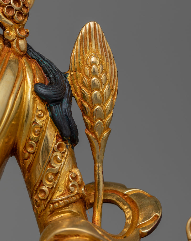 24k Gold Gilded Brahmin Maiden Kshitigarbha Statue | The Bodhisattva of Compassion