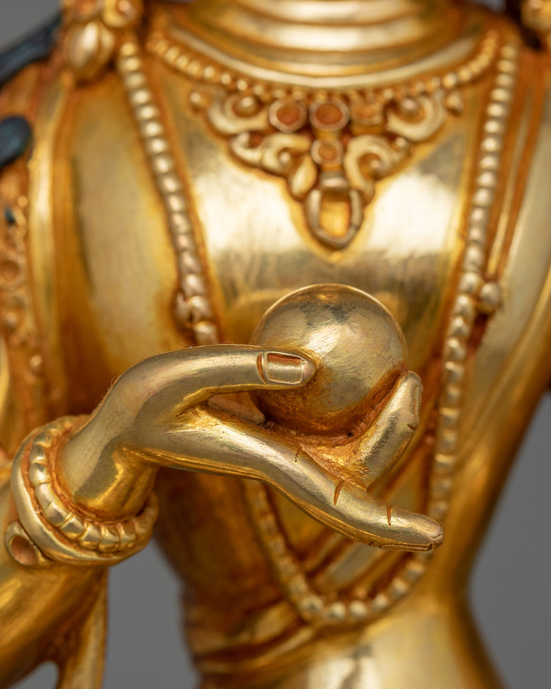 24k Gold Gilded Brahmin Maiden Kshitigarbha Statue | The Bodhisattva of Compassion