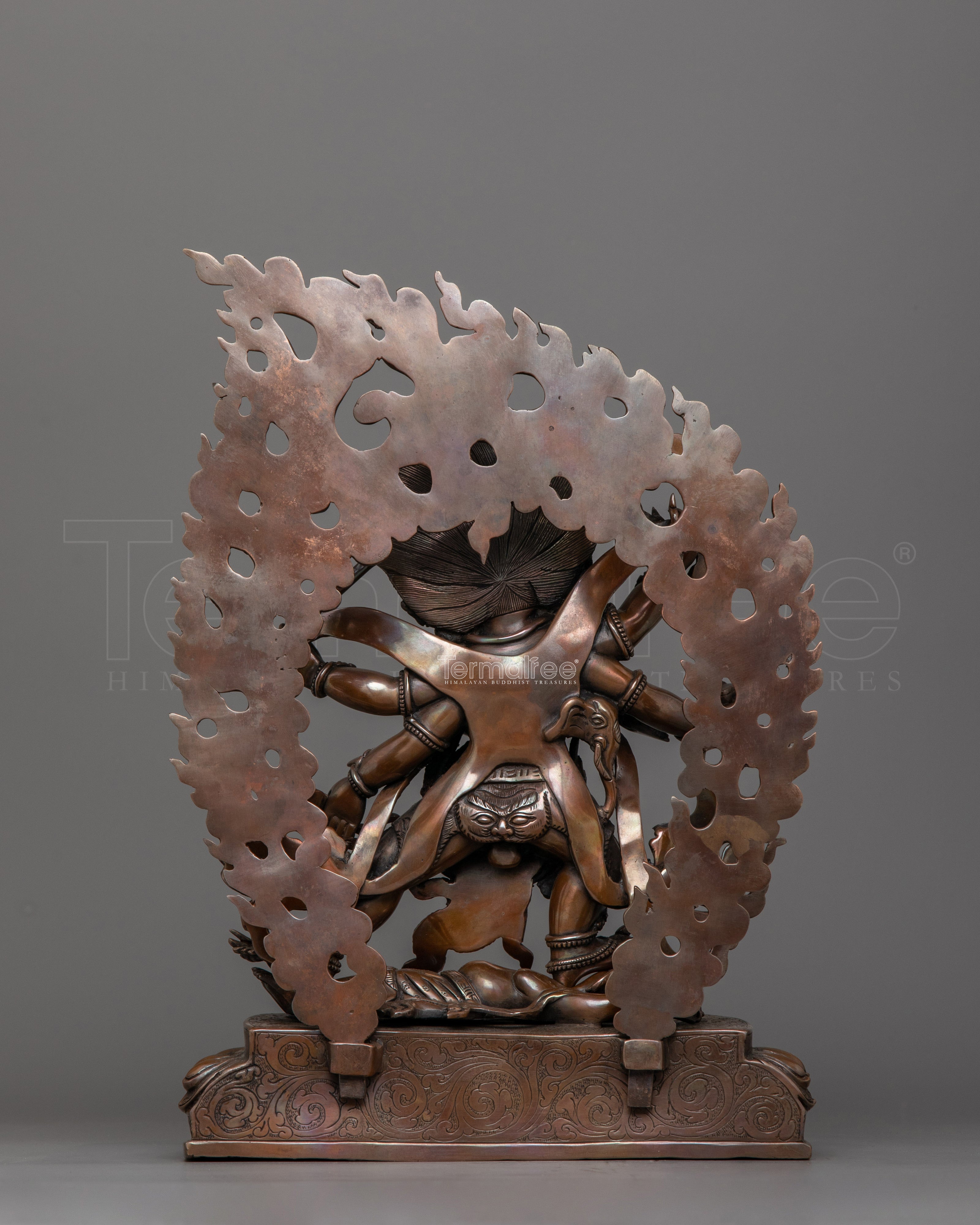 Oxidized Six-Armed Mahakala Himalayan Statue  | The Fierce Guardian for Spiritual Protection