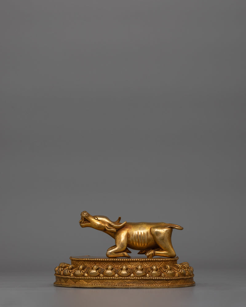 24K Gold Gilt Yama Dharmaraja Statue | Protector of Wisdom and Spiritual Strength