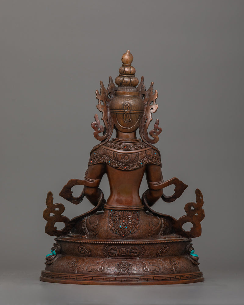 Buddha of Infinite Life Amitayus Statue | Enlightened Deity of Longevity Figurine