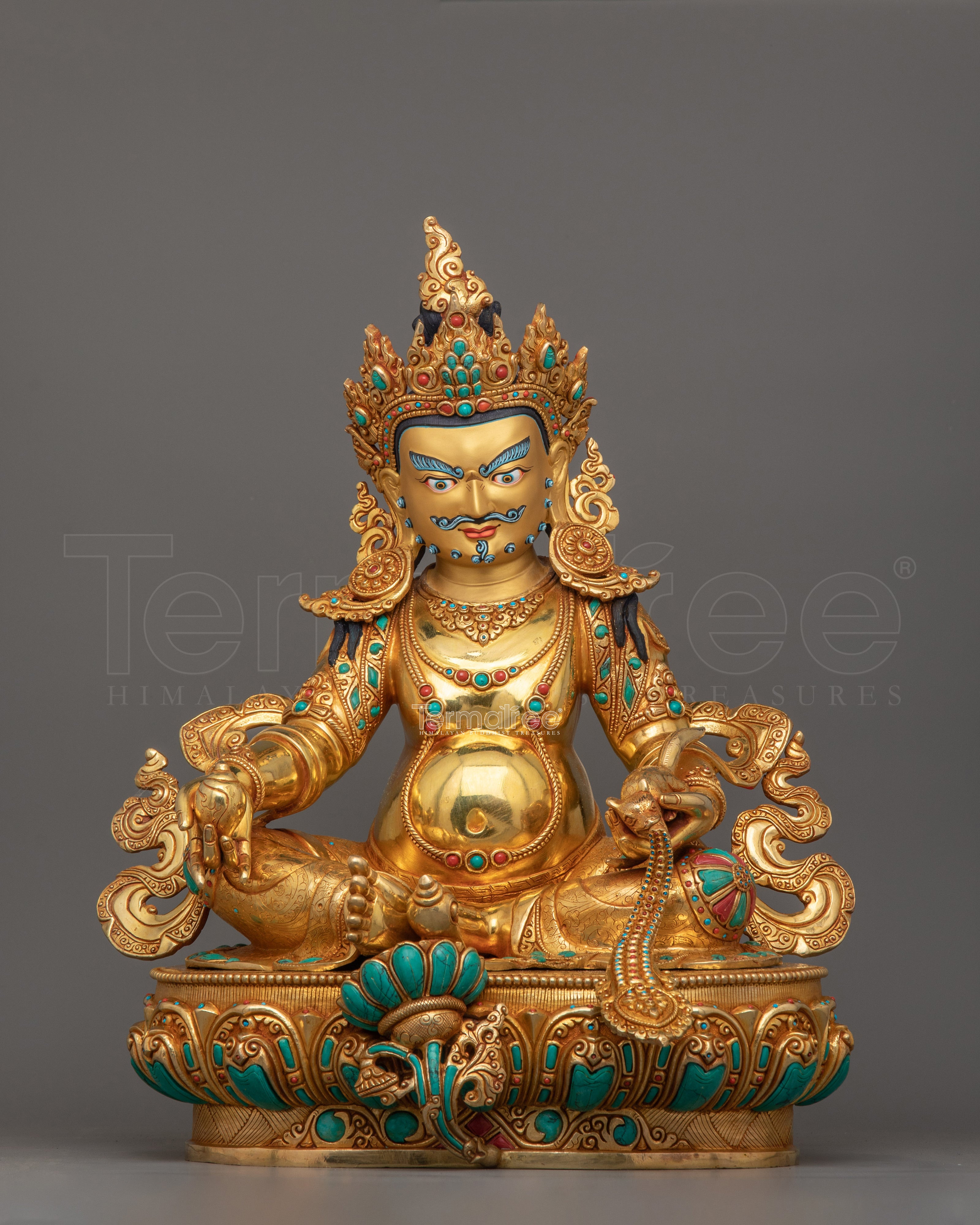 Handmade Figurine of Dzambhala Buddhist Deity | Enlightened Wealth Deity