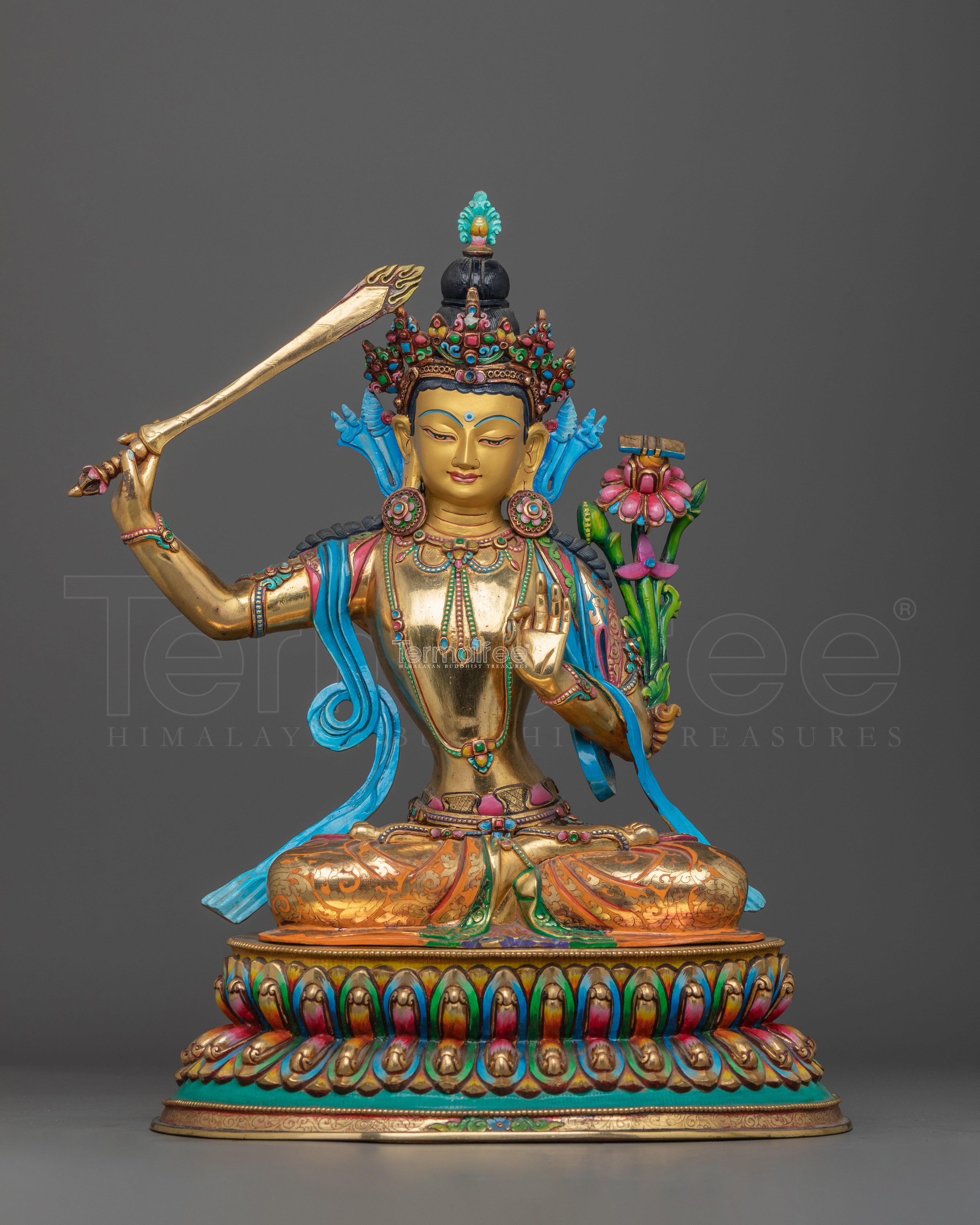 Manjushri Bodhisattva of Insightful Wisdom Statue | Spiritual Figure for Meditation