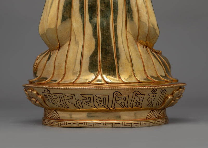 Gold Gilded Guru Rinpoche Figurine | Guru of Vajrayana Teachings