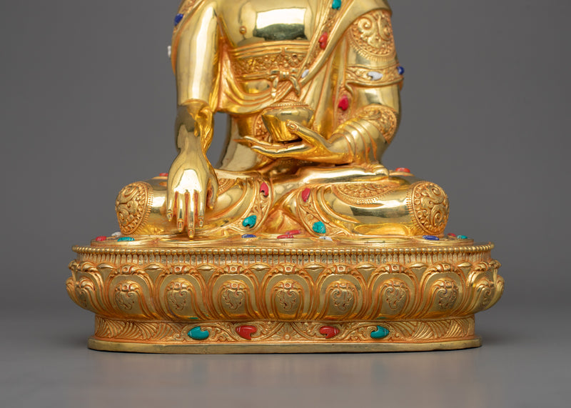 Shakyamuni Buddha "Prince of Lumbini" Figurine | 24k Gold Gilded Sculpture