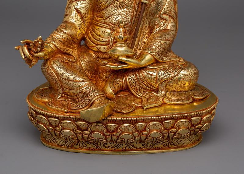 Guru Rinpoche Master of Vajrayana Buddhism Figurine | Artisan Himalayan Craft