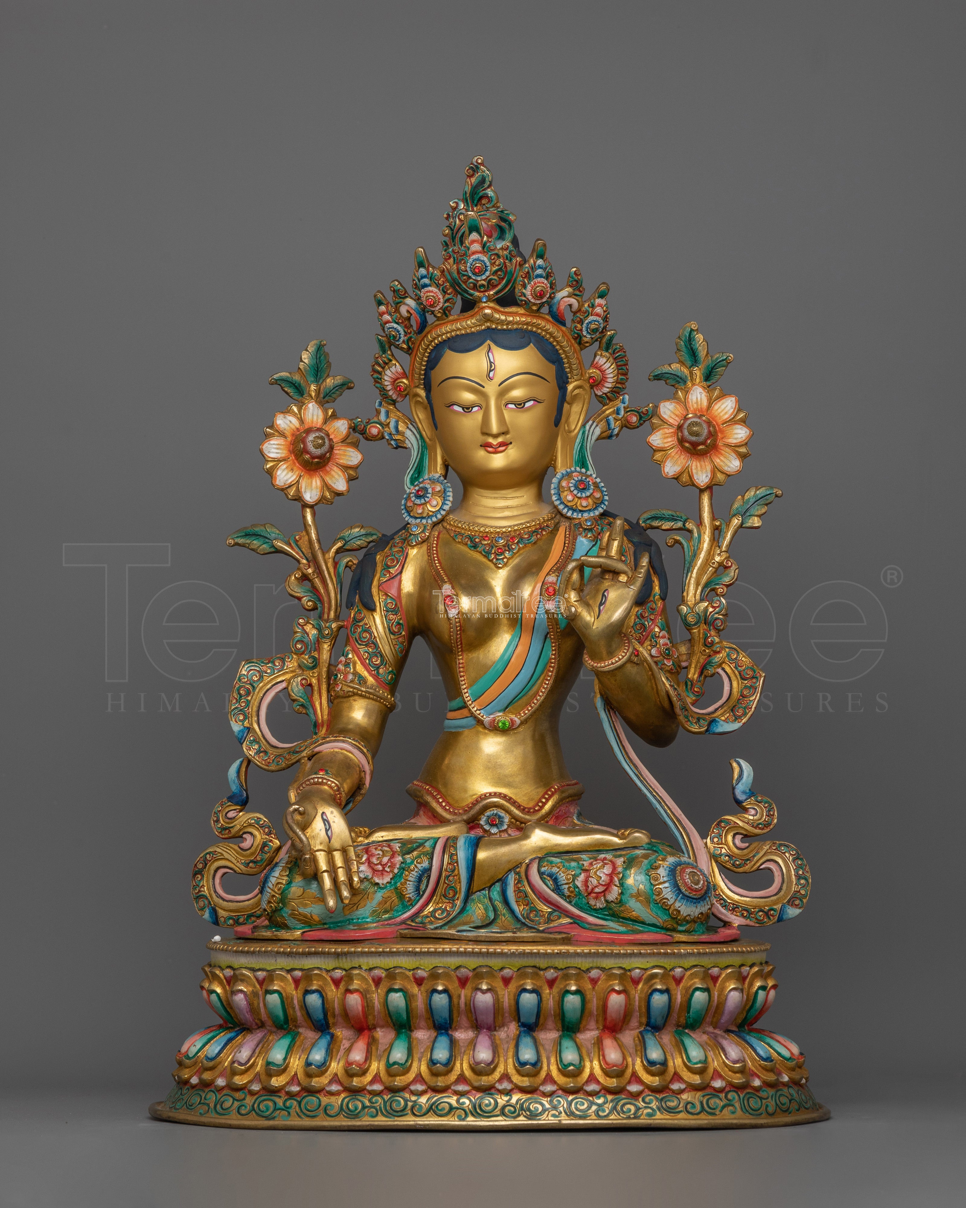 Seven Eyes Deity White Tara Statue | Mother of all Buddhas