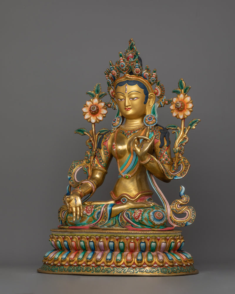 Seven Eyes Deity White Tara Statue | Mother of all Buddhas