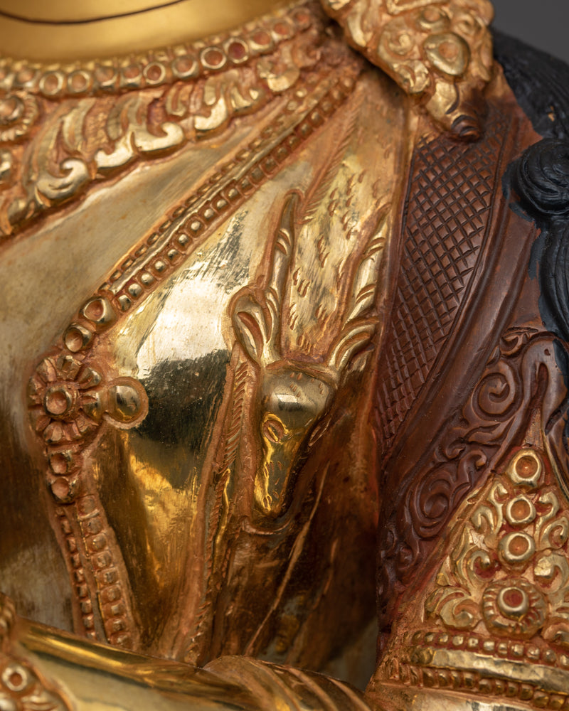 Chenrezig Four-Armed Compassion Deity Sculpture | Bodhisattva with Unwavering Eyes