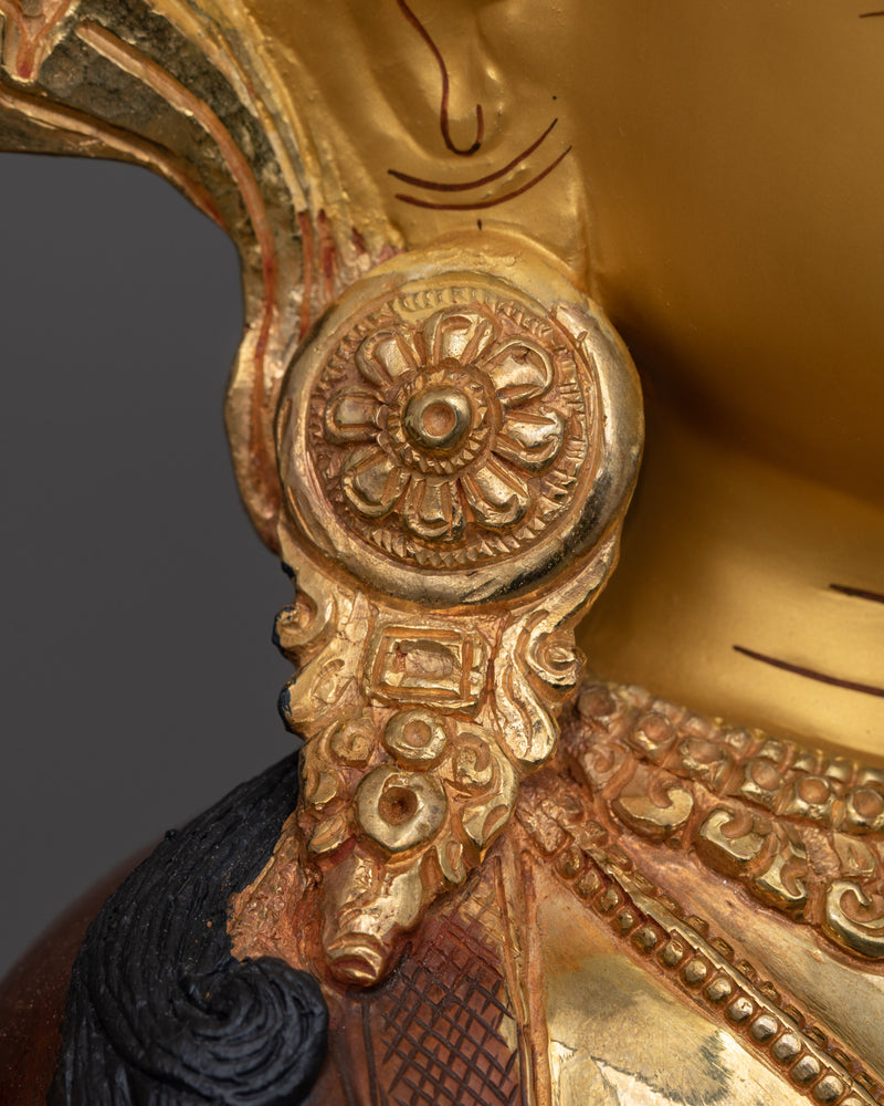 Chenrezig Four-Armed Compassion Deity Sculpture | Bodhisattva with Unwavering Eyes