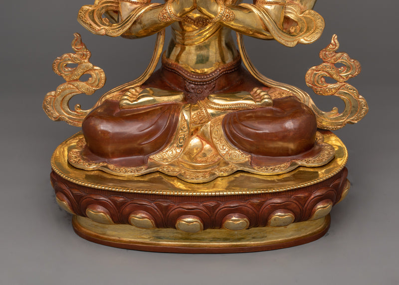 Chenrezig Four-Armed Compassion Deity Sculpture | Bodhisattva with Unwavering Eyes